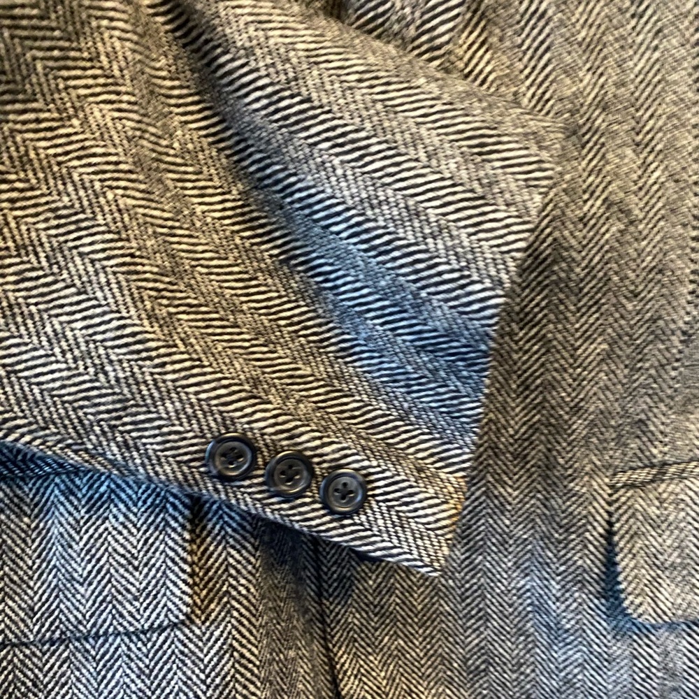 Men's Vintage 100% Virgin Wool Tweed Herringbone Single Breasted Blazer 42S - Picture 6 of 17